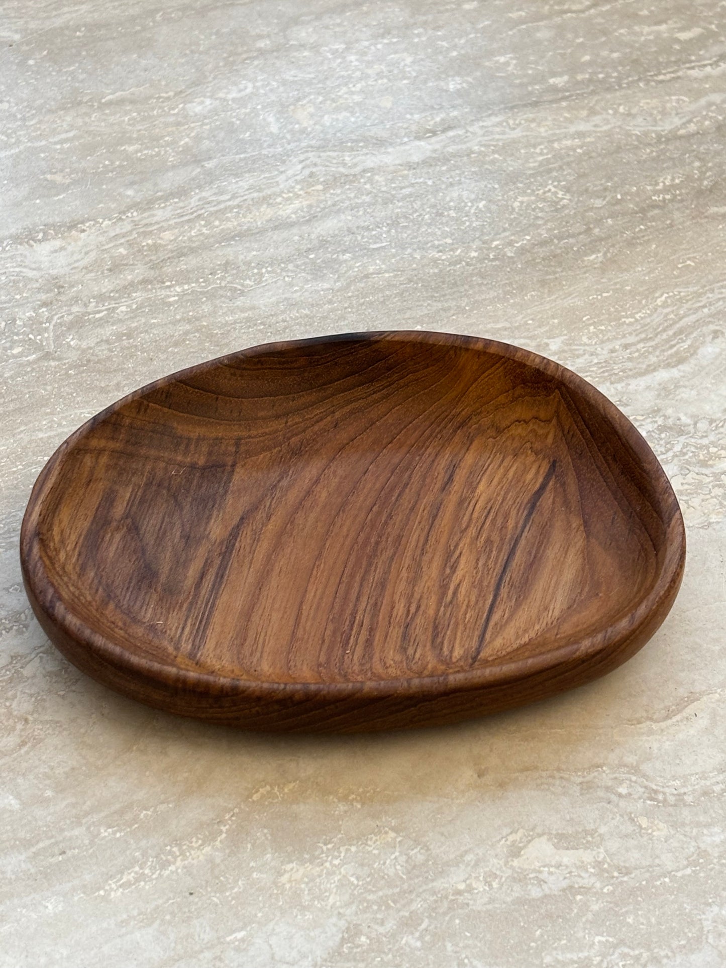 Teakhouten platter ovaal