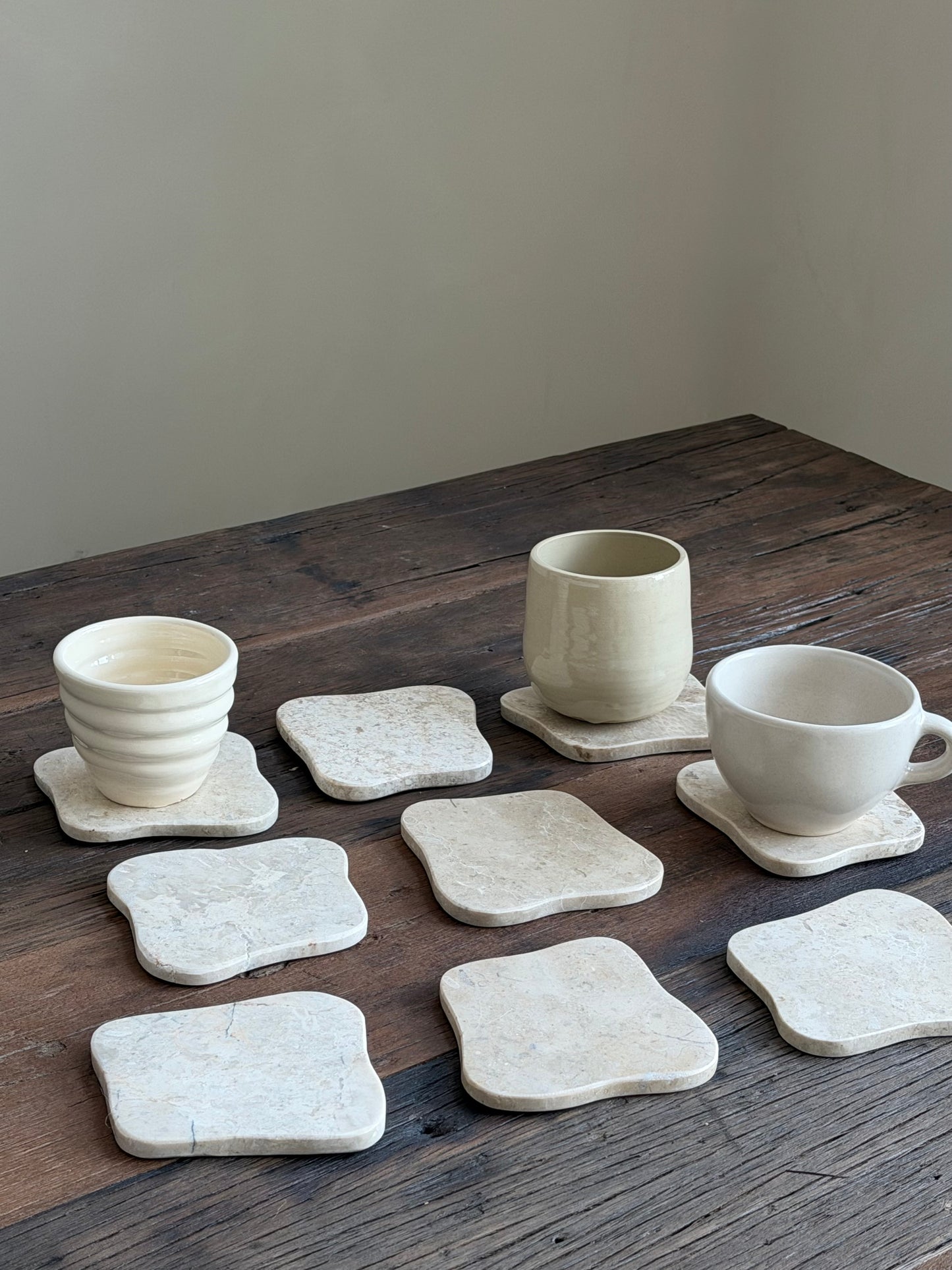 Marmeren onderzetter beige