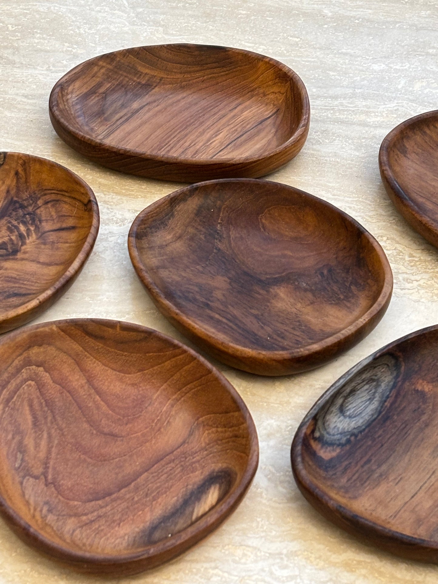 Teakhouten platter ovaal