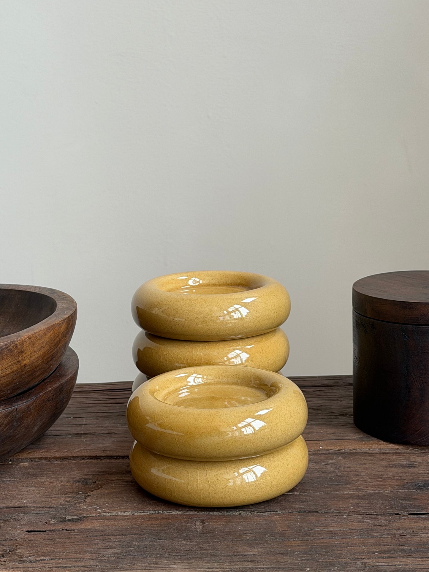 Golden sage round tray