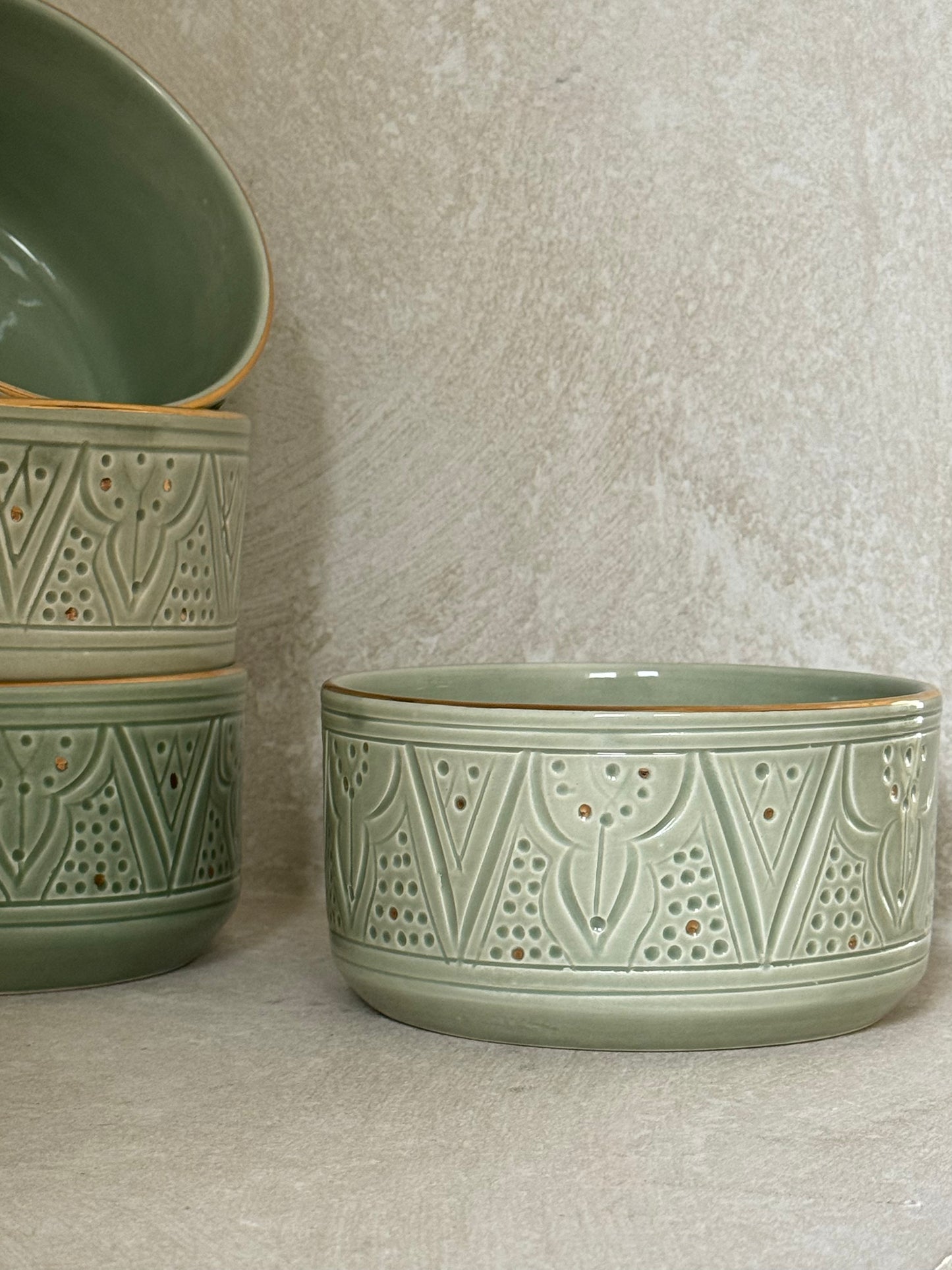 Groene kom chabi chic