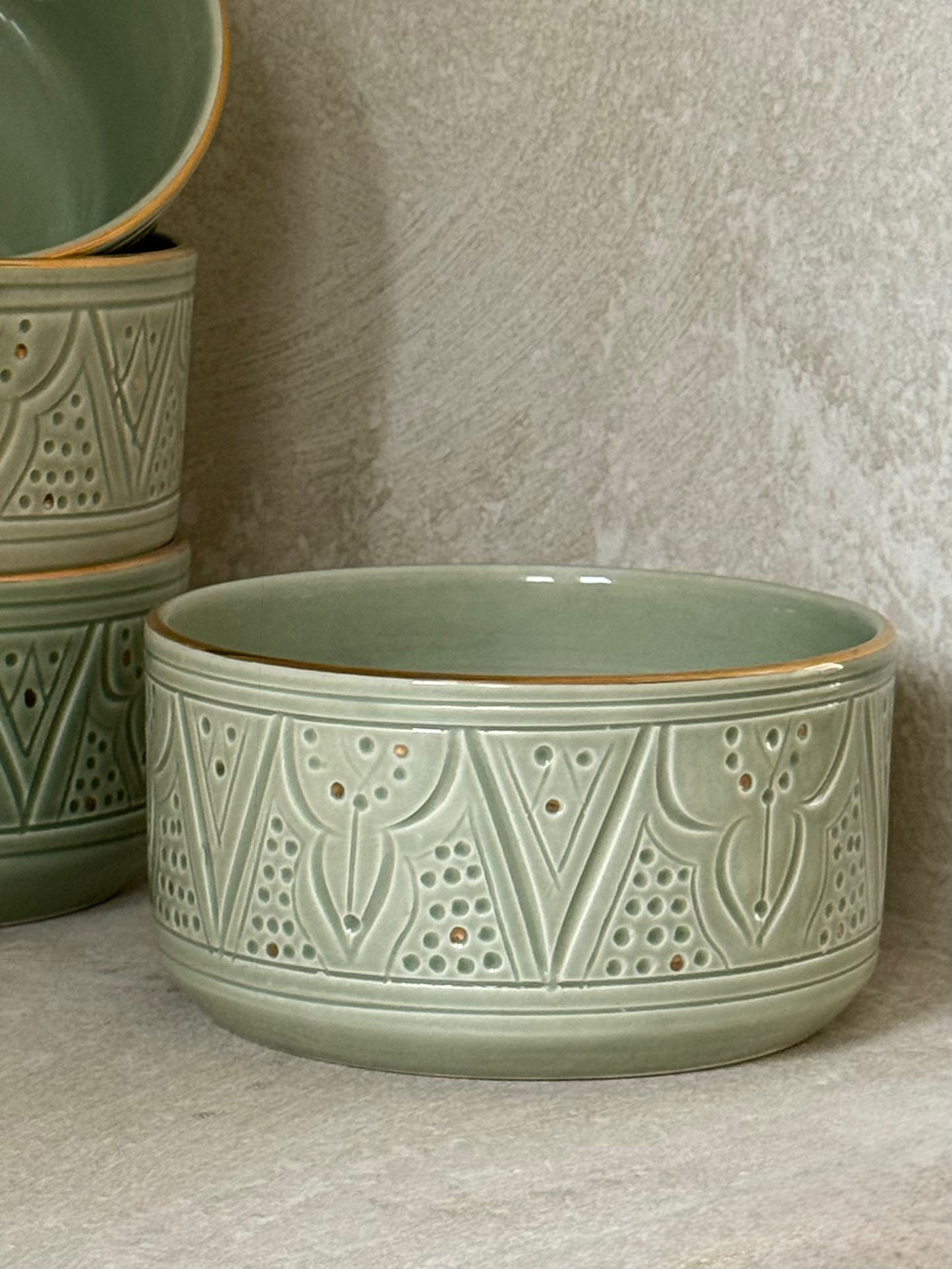 Groene kom chabi chic