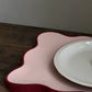 Placemat rechthoekig- rode rand