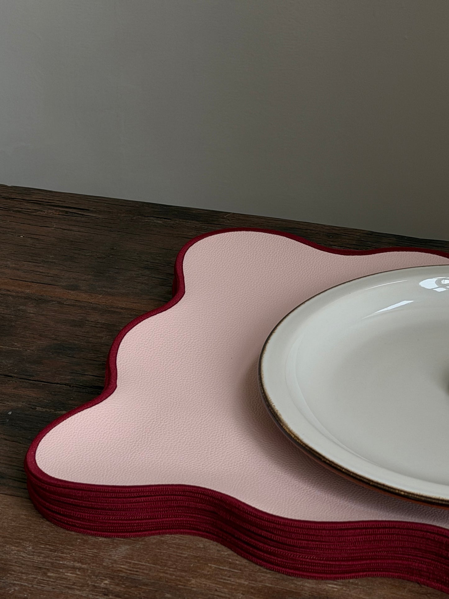 Placemat rechthoekig- rode rand