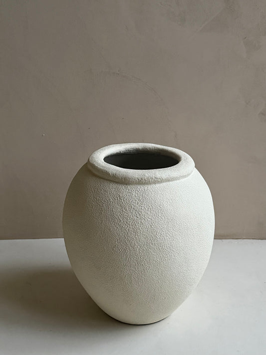 IVORY — beige vaas met structuur