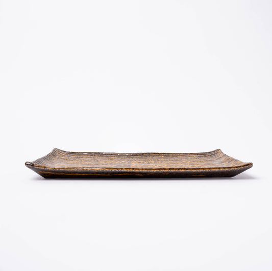 Sushi Bord Amber Contour Glazuur