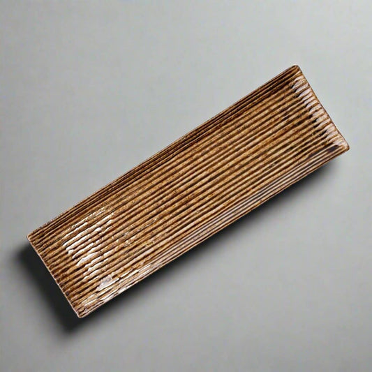 Sashimi Bord Amber Contour Glazuur