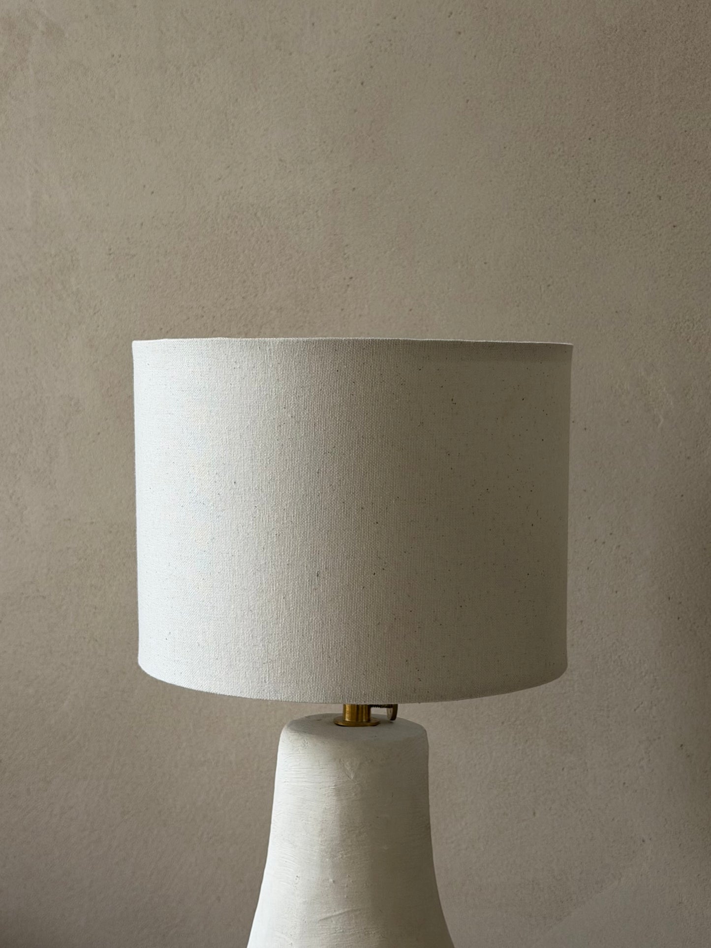 Aardewerk lamp + lampenkap
