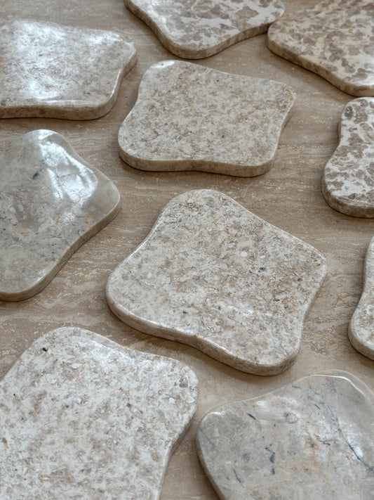 Marmeren onderzetter beige