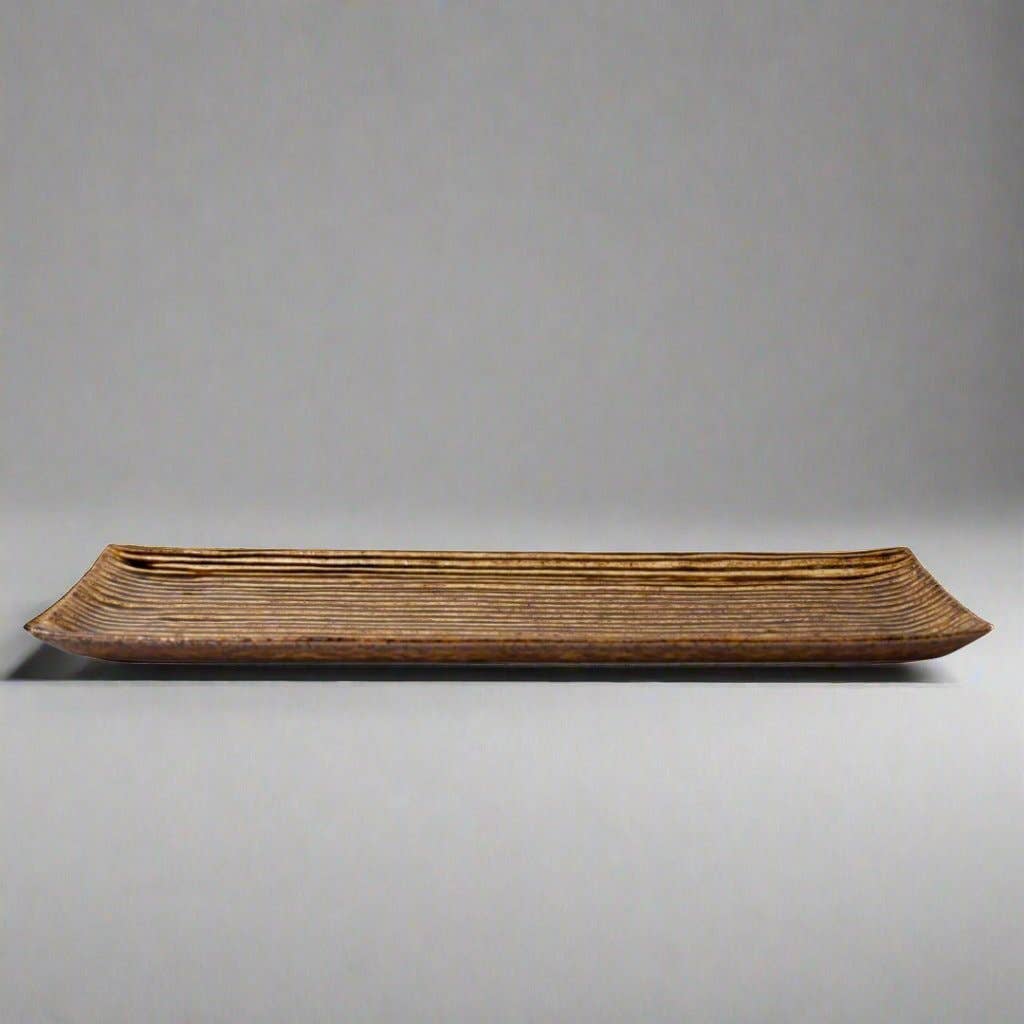 Sashimi Bord Amber Contour Glazuur