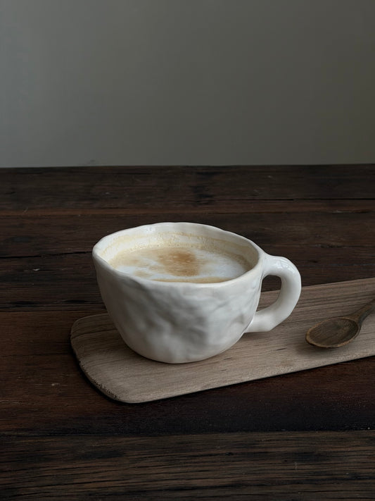 Aesthetic mok met oor wit