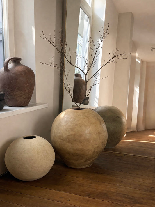 YOKO XL — grote bruine ronde vloervaas