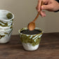 Aesthetic mok wit met groen - XL