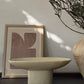 Beige ovale schaal op poot