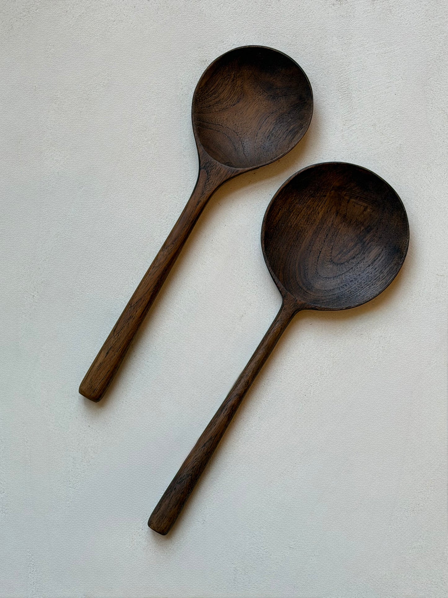 Teakhouten pollepel - set van 2