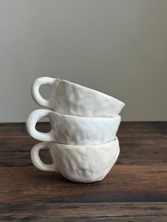 Aesthetic mok met oor wit