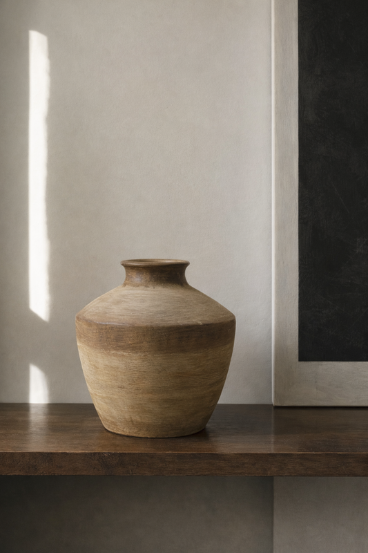 LOMI — bruine vaas met structuur