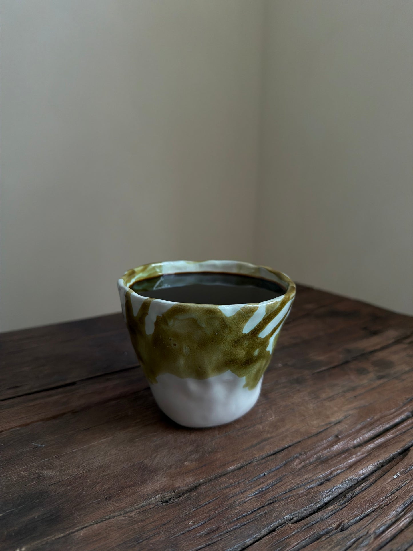 Aesthetic mok wit met groen - XL