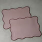 Placemat rechthoekig- rode rand