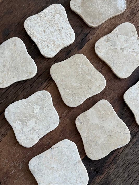 Marmeren onderzetter beige