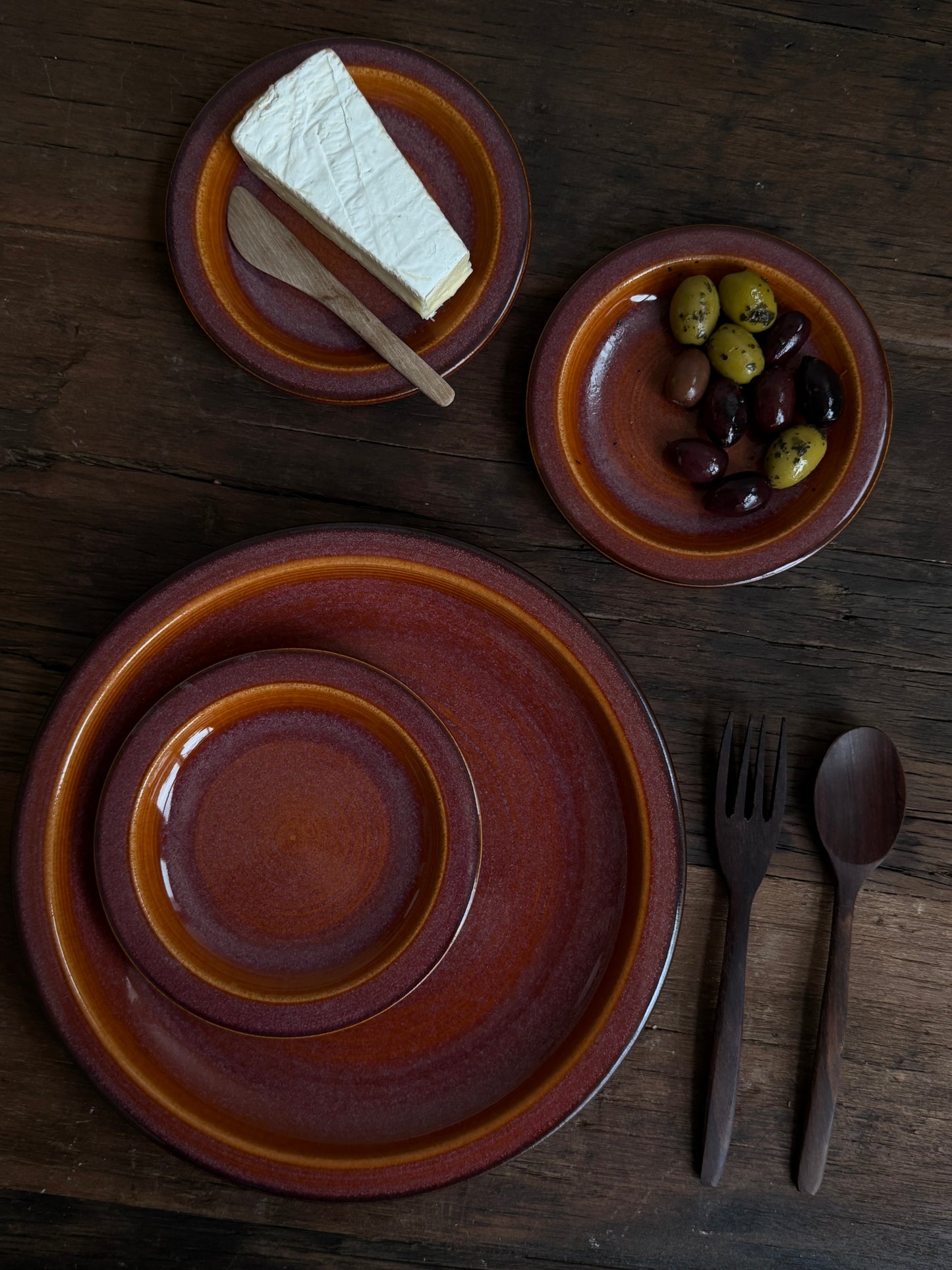 Aperitiefbord — terracotta oranje