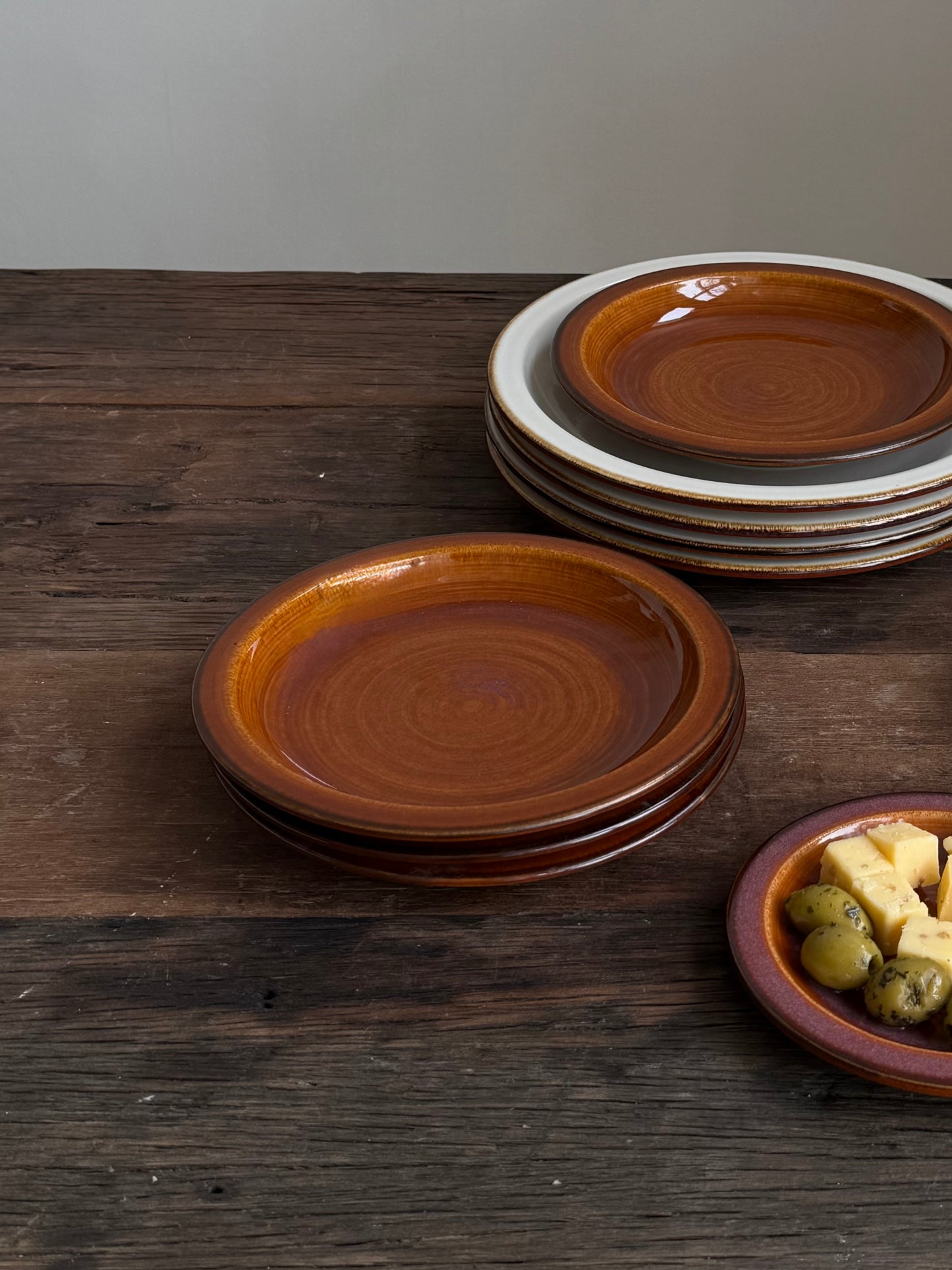 Salade/dessert bord — terracotta oranje