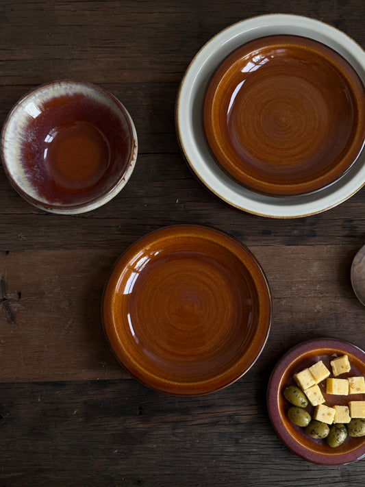 Salade/dessert bord — terracotta oranje