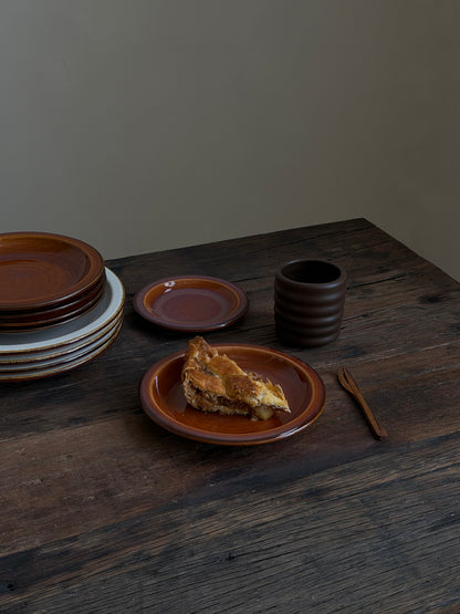 Salade/dessert bord — terracotta oranje