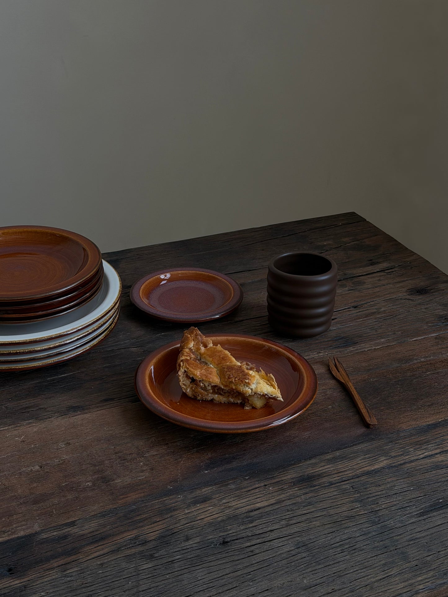 Salade/dessert bord — terracotta oranje