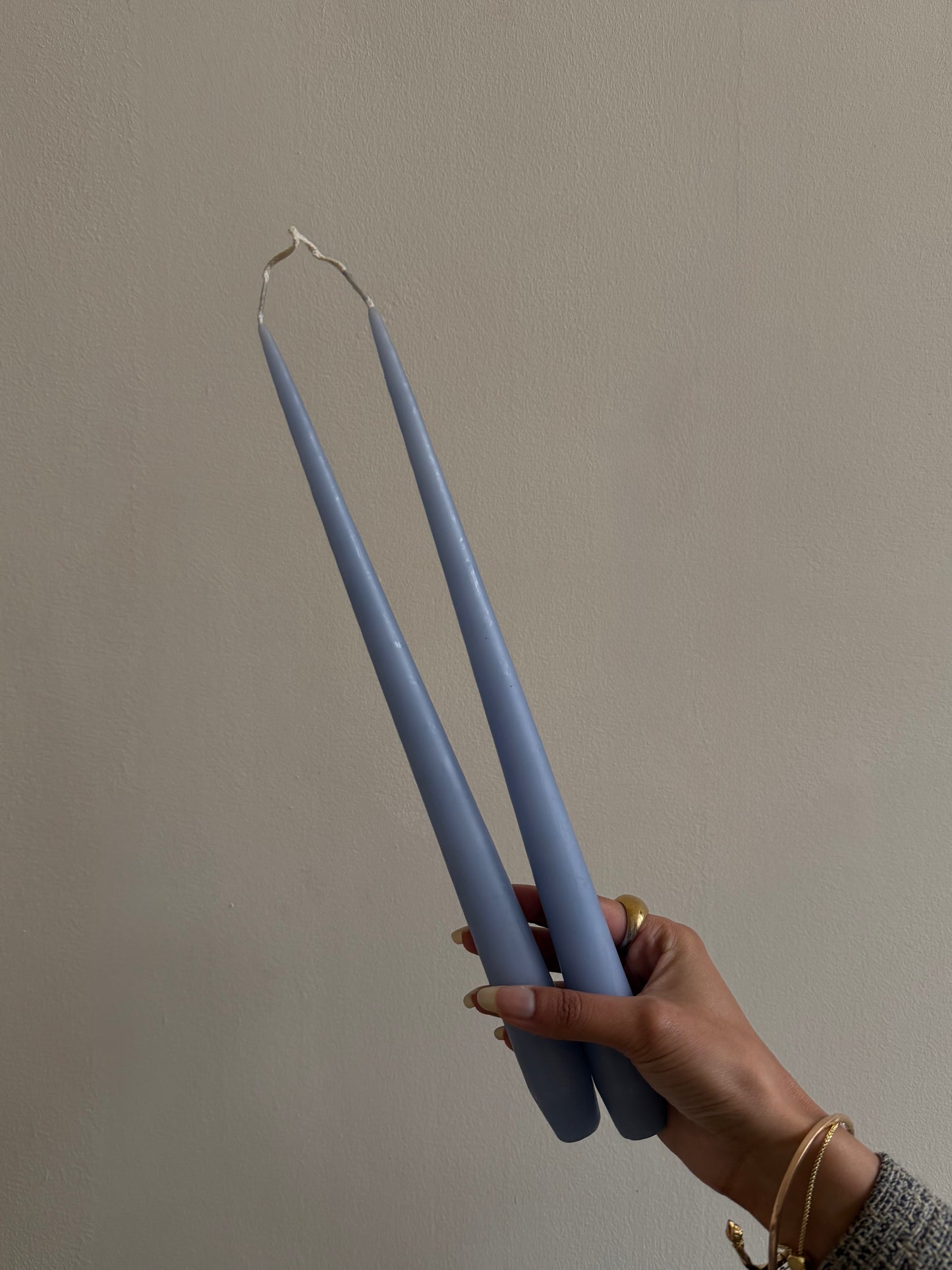 Blauwe dinerkaarsen set