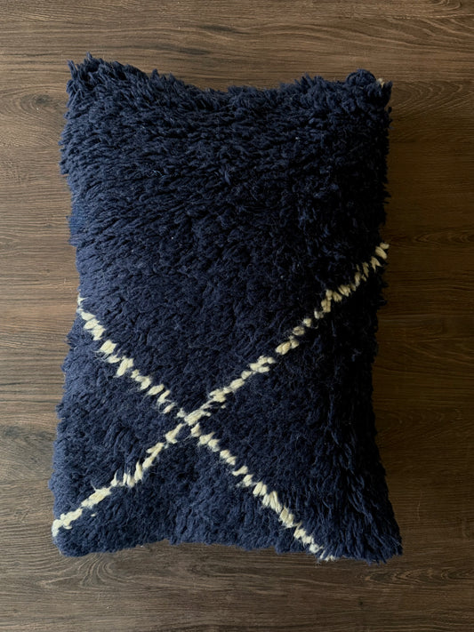 Teddy kussenhoes donkerblauw