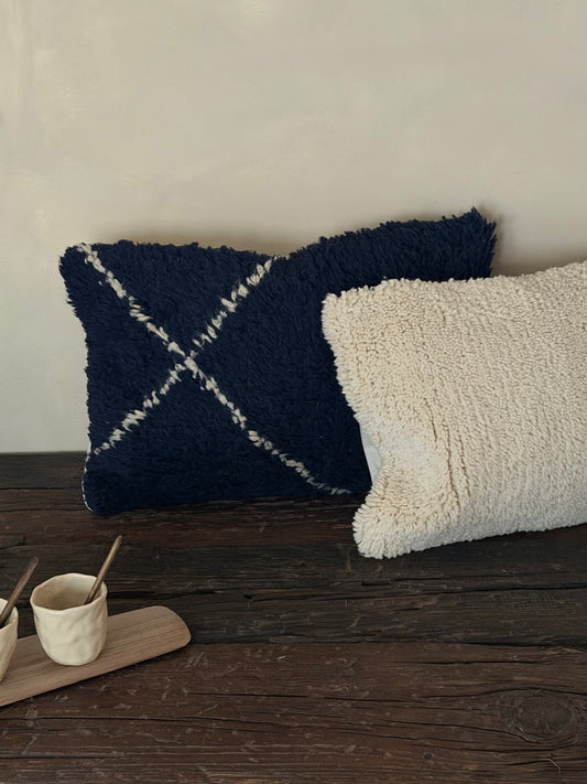 Teddy kussenhoes donkerblauw