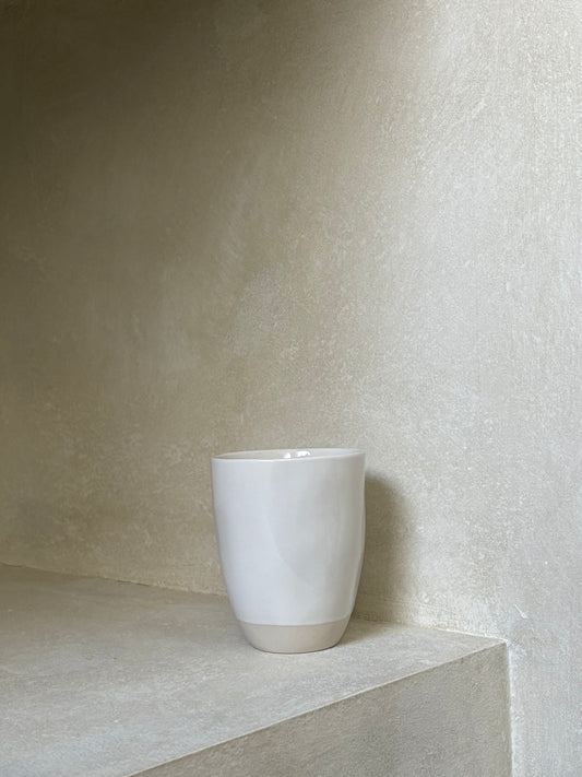 beige mok zonder oor (set van 2)