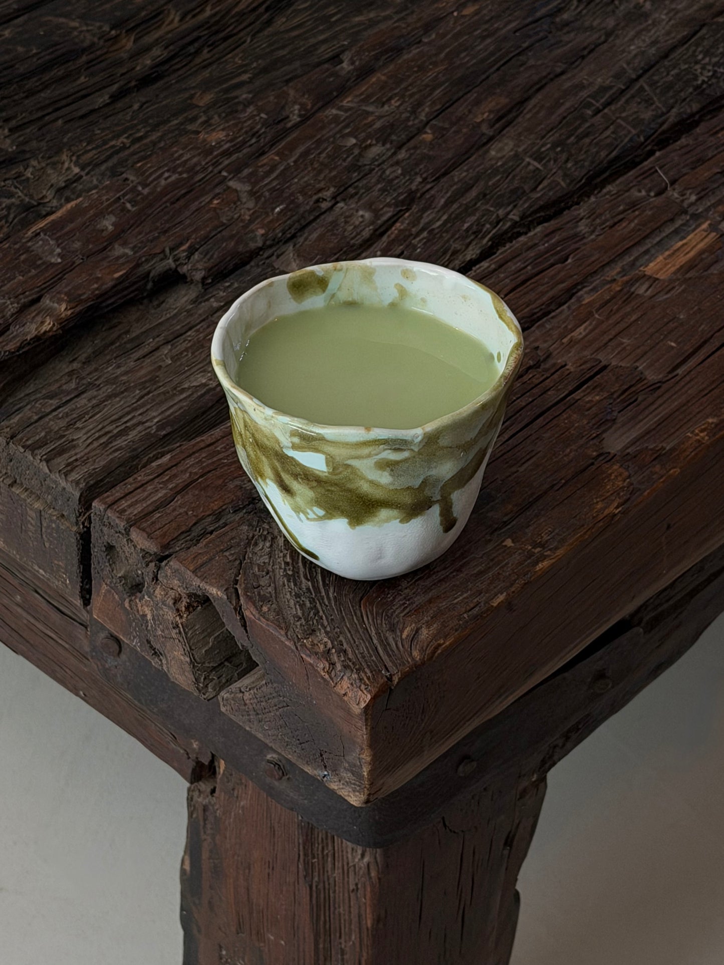 Aesthetic mok wit met groen - XL