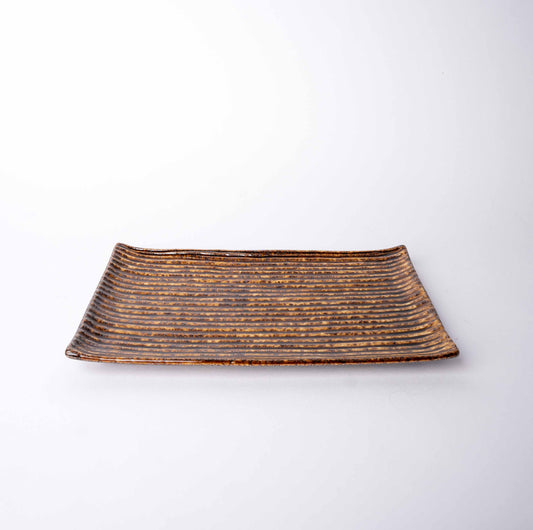 Sushi Bord Amber Contour Glazuur