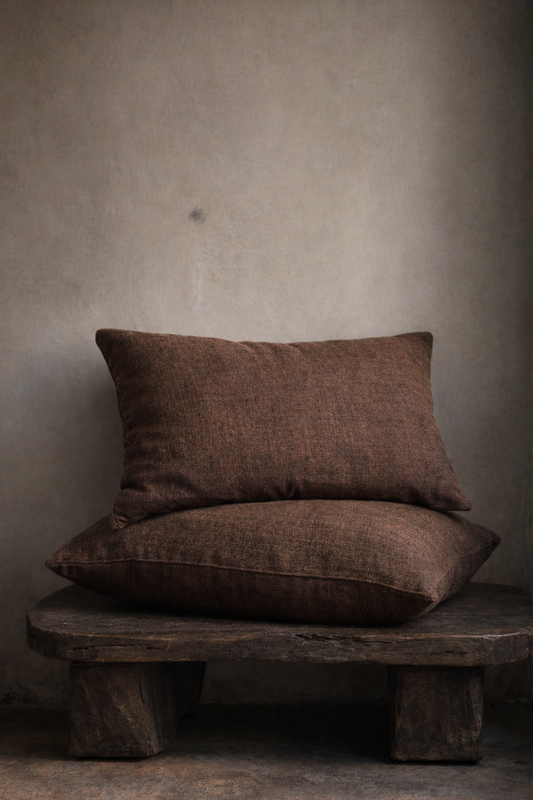 Donkerbruine kussenhoes