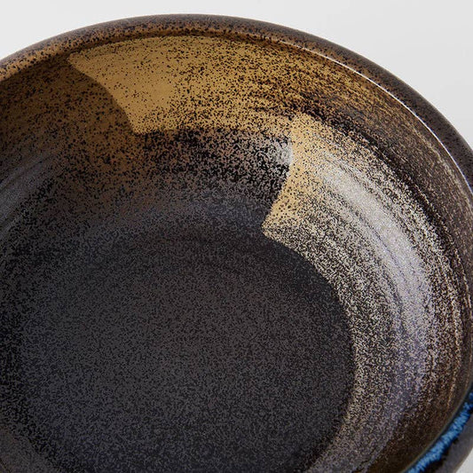 Gouden penseelstreek-schaal met dikke rand