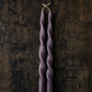 Swirl plum dinerkaarsen — set van 2