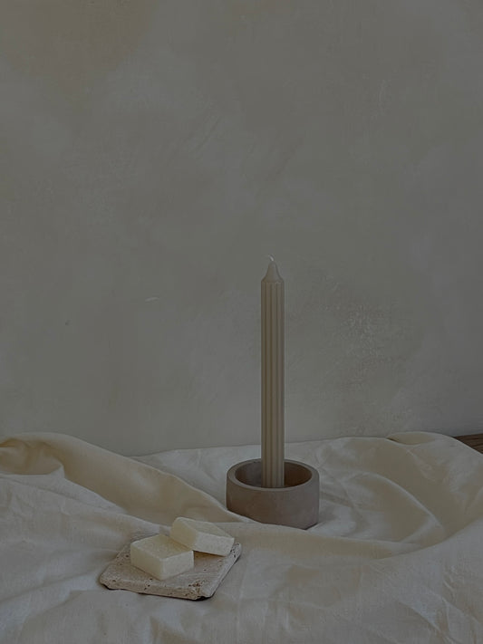 Amberblokje white rose