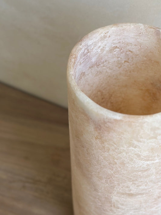 Albasten waxinelichthouder cilinder