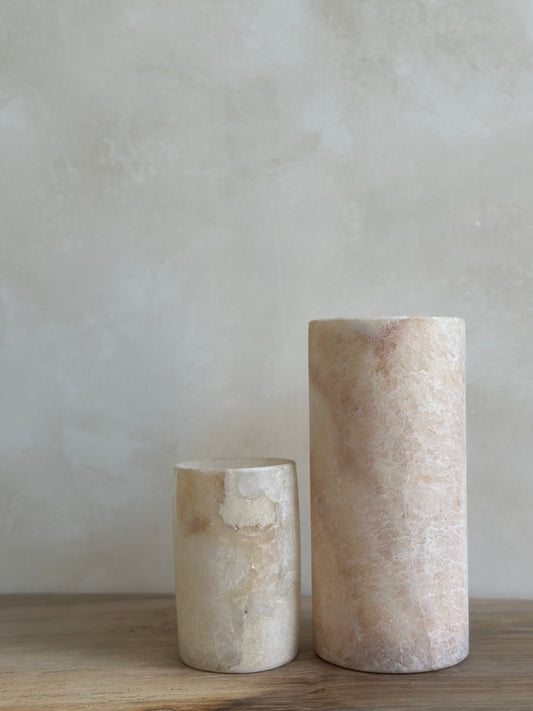 Albasten waxinelichthouder cilinder